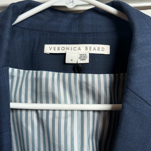 ORIA Dickey Jacket Blazer VERONICA BEARD Blue/Navy Double-Breasted Button Size 4 - Picture 15 of 16